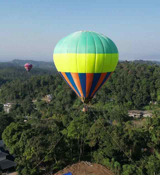 Hot air balloon ride in Munnar Kerala with scenic mountain views