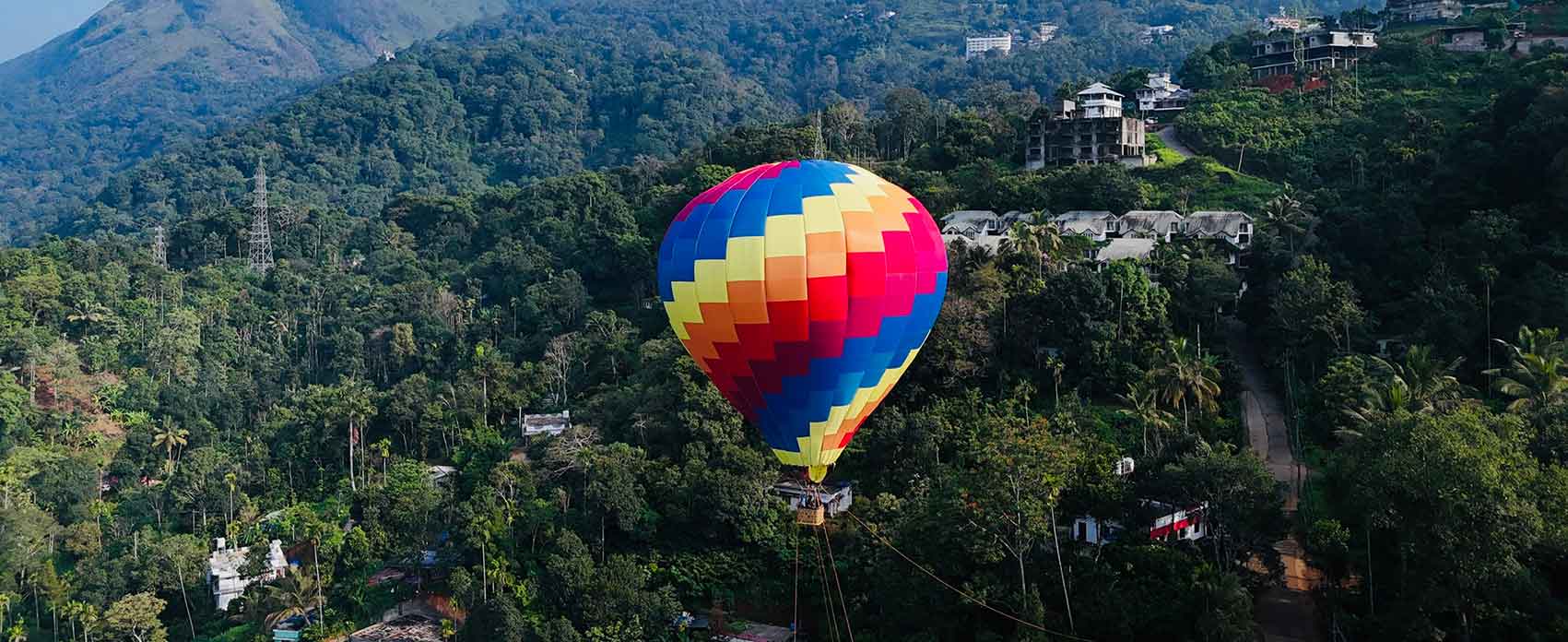 Munnar hot air balloon ride over tea plantations