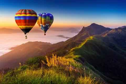 Sunrise hot air balloon ride in Munnar hills