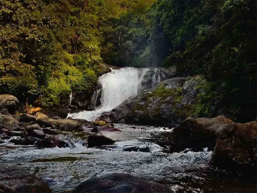 Family picnic spot at Lakkom Waterfalls Munnar