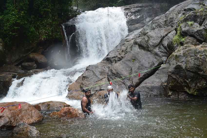 Nature view at Lakkom Waterfalls Munnar Kerala