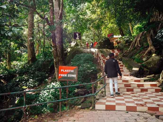 Lakkom Waterfalls during monsoon rainy season Kerala