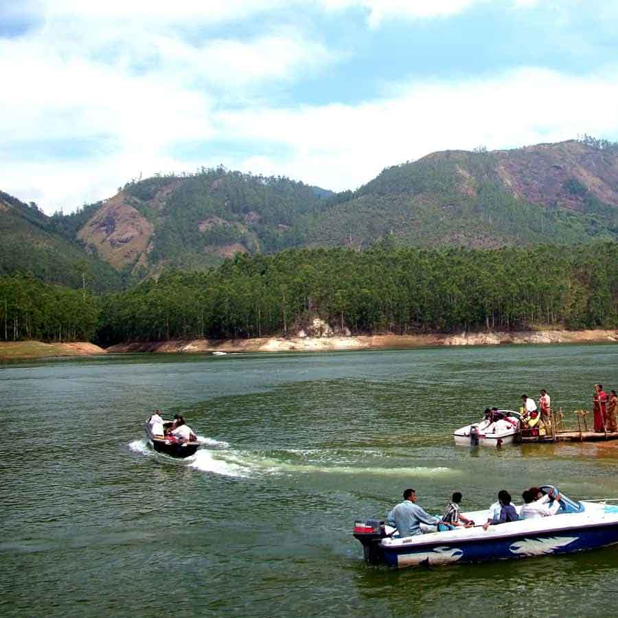 Reflection of hills in Mattupetty Dam water