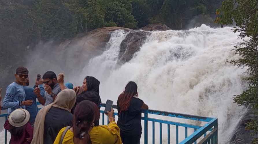 Refreshing natural waterfall Ripple Waterfall near Munnar Kerala