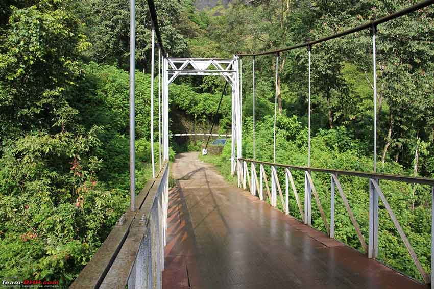 Hanging bridge in Munnar adventure park