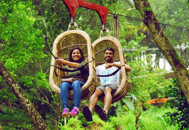 Adventure sport zipline in Munnar