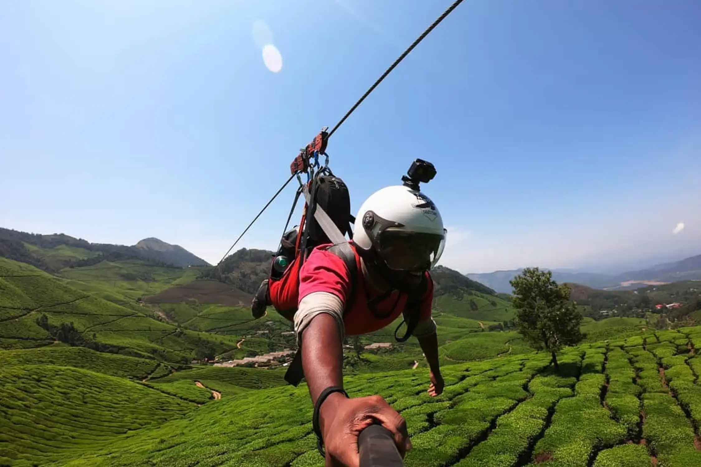 Zipline adventure in Munnar hills