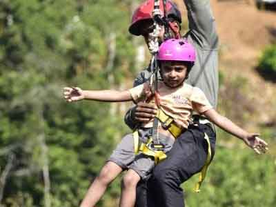 Fun zipline ride in Munnar for tourists