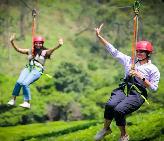 Holiday adventure zipline in Munnar
