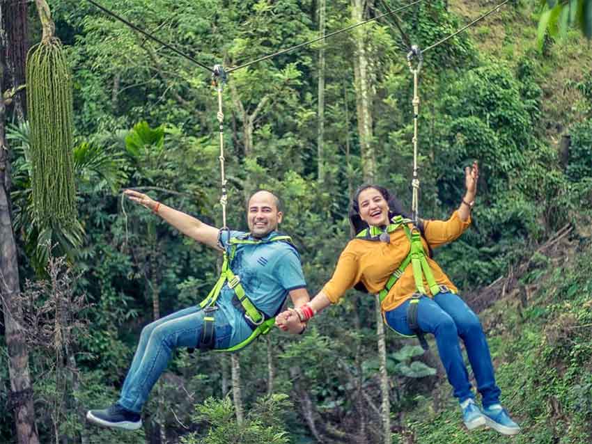 Thrilling zipline ride in Munnar Kerala