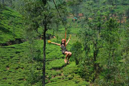 Zipline included in Munnar tour package